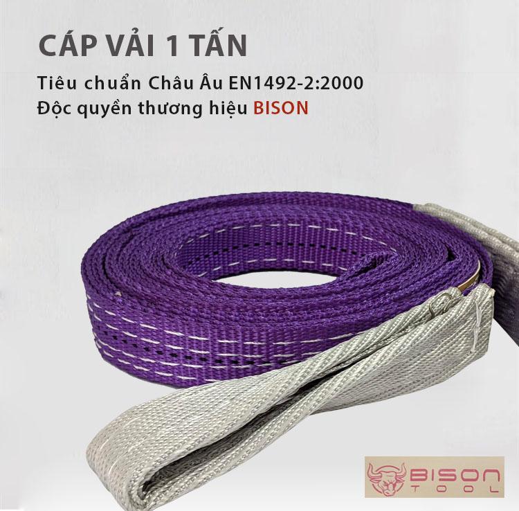 cáp vải cẩu hàng bison 1 tấn tiêu chuẩn châu Âu